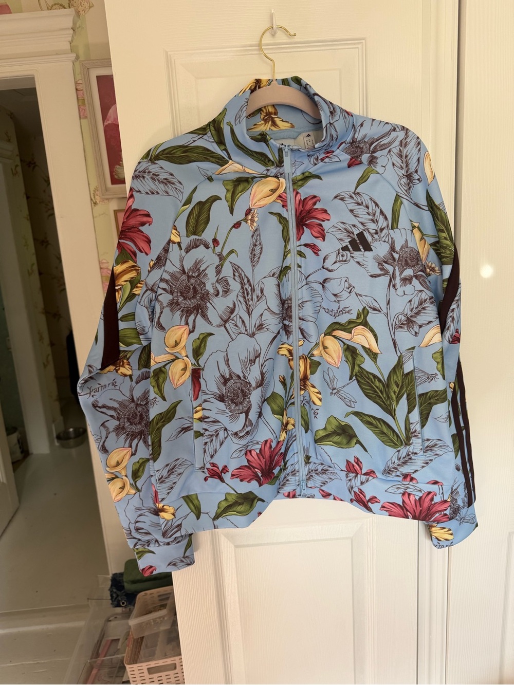 FARM Rio Light Blue Floral Bomber Jacket